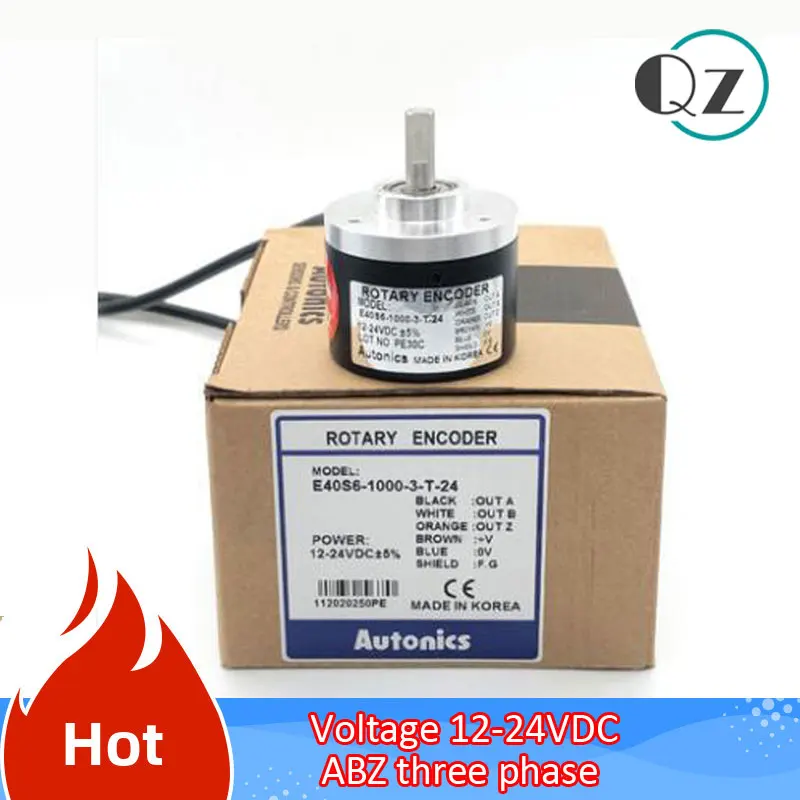 E40S6-1000-3-T-24 AUTONICS Rotary Encoder 100 200 360 500 600 1000 1024 1200 2000 2500 3600 pulse 12-24VDC ABZ three phase |