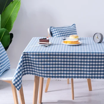 

Simple Hipster Cotton Lattice Tablecloth Mediterranean Japanese Cotton Linen Fabric Custom Wholesale