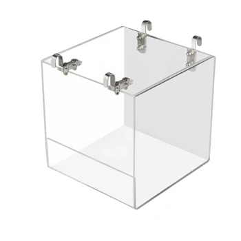 

Square Bird Bathtub Bath Shower Box Bowl with Hooks Cage Accessory for Little Bird Parrots Crested Myna
