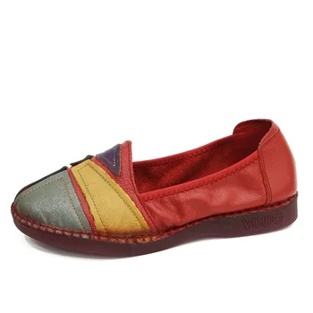 

Vintage Women Casual Flats Shoes 2019 Loafers Genuine Leather Slip On Flat Shoes Comfortable Ladies Shoes Zapatos Mujer