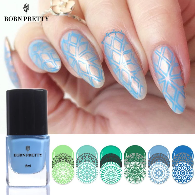 BORN PRETTY 6 мл стемпинг ногтей покрытие цветной лак Пластина Печать 24 цвета масло для
