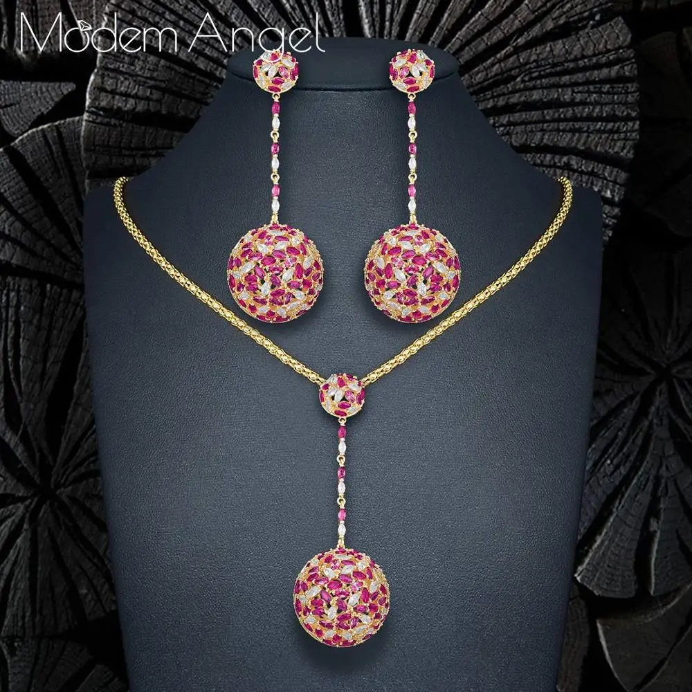 Роскошные Ювелирные наборы ModemAngel в стиле дискотеки нигерийское ожерелье серьги