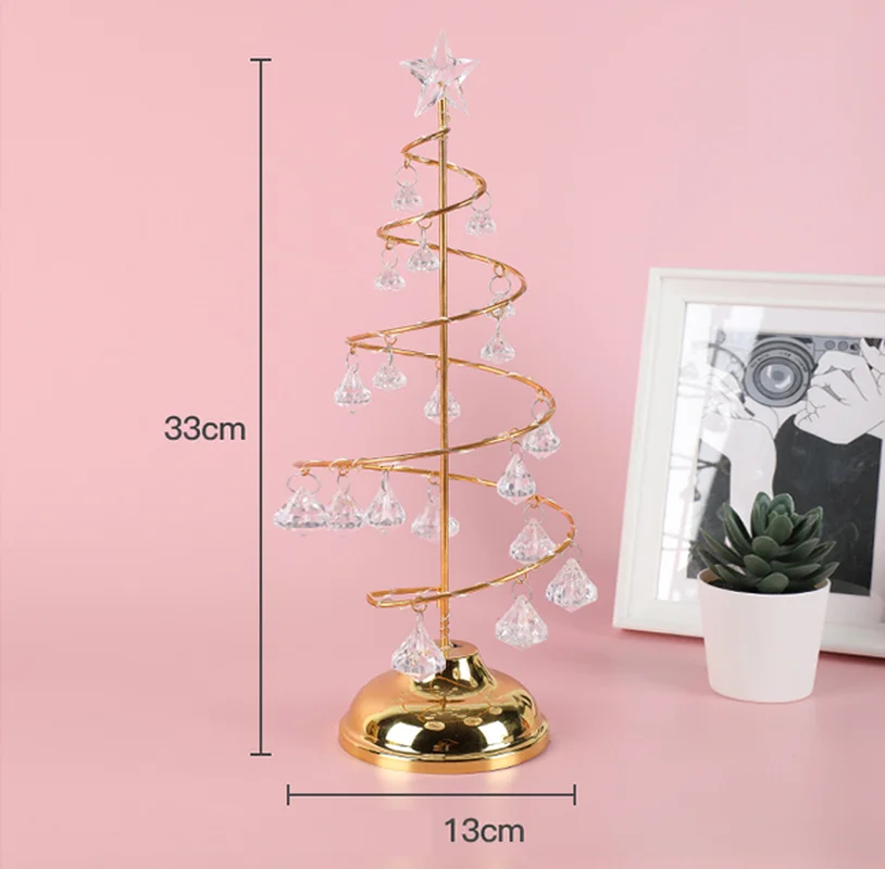Светодиодный светильник-спиральная Хрустальная елка с выпадающим ночным светильником, Рождественский домашний декор, украшение для свадьбы, дня рождения, вечеринки, рождественские подарки