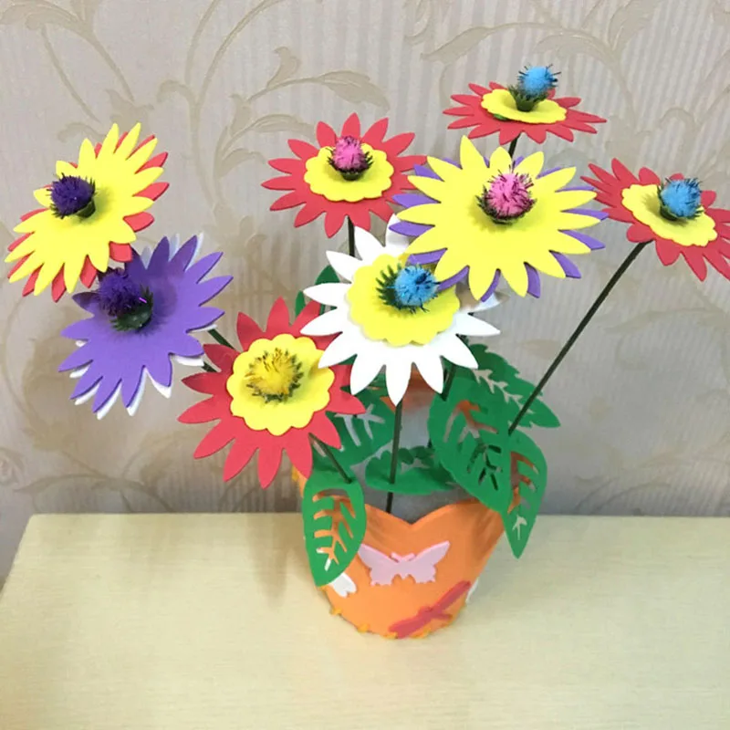 

EVA Handicraft Mini Simulation Small Flower Pot Children's Handmade DIY Kit Kindergarten Handmade Materials