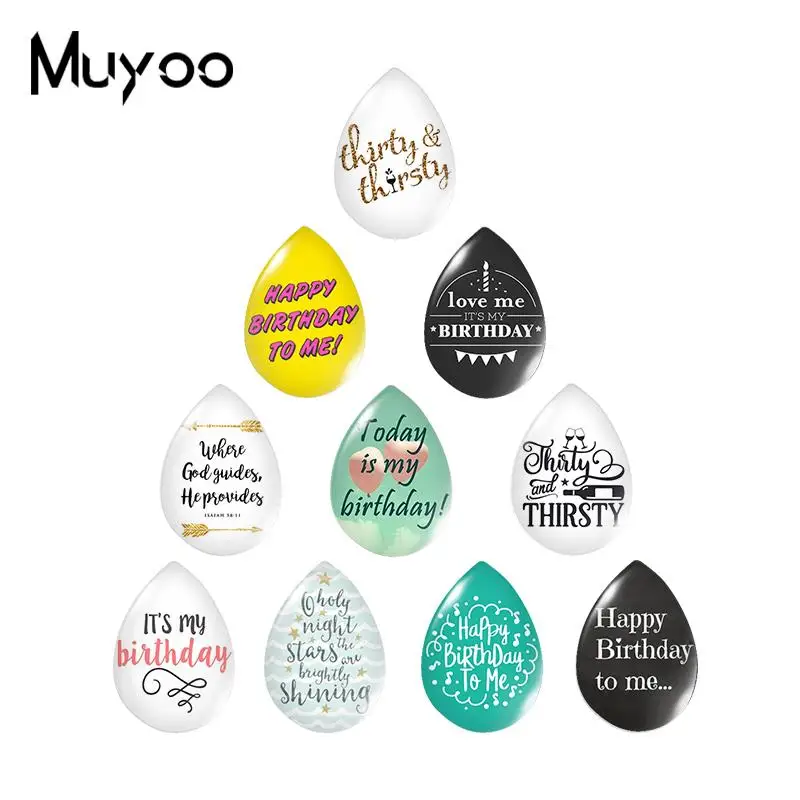 

2019 New Where God Guides He Provides Tear Drop Glass Cabochon Happy Birthday To Me Cabochons Photo Jewelry