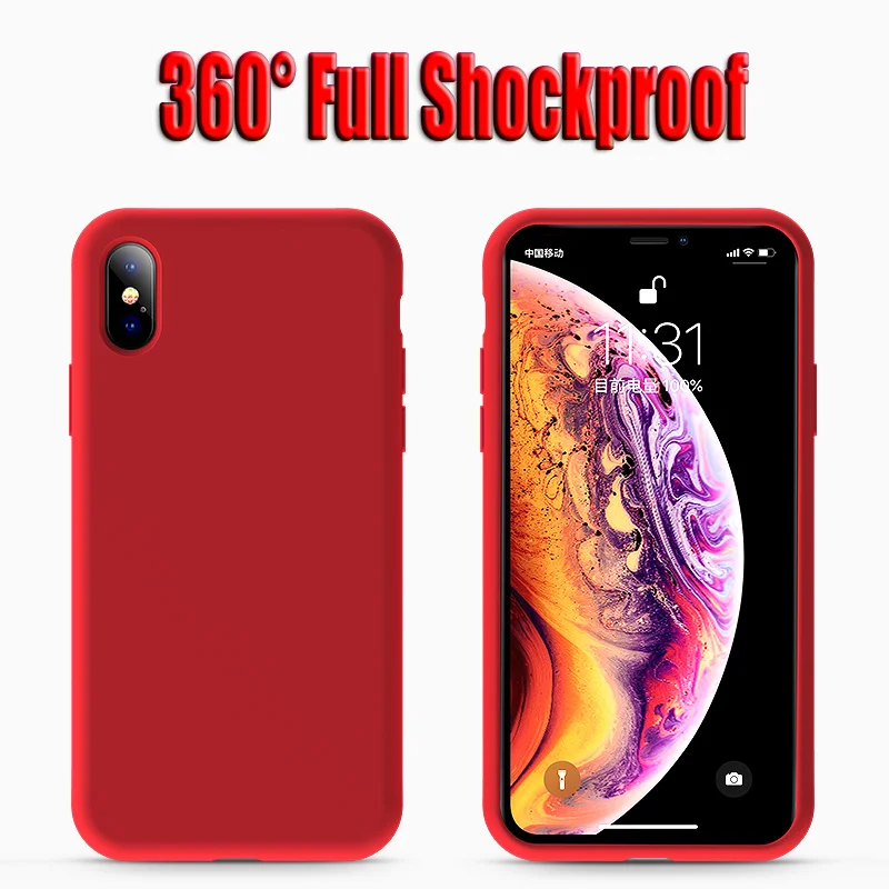 

Luxury Shockproof Phone Case On The For IPhone 8 6 6s 7 Plus Cases For IPhone X XS Max XR XS Liquid Silicone TPU Soft Cover