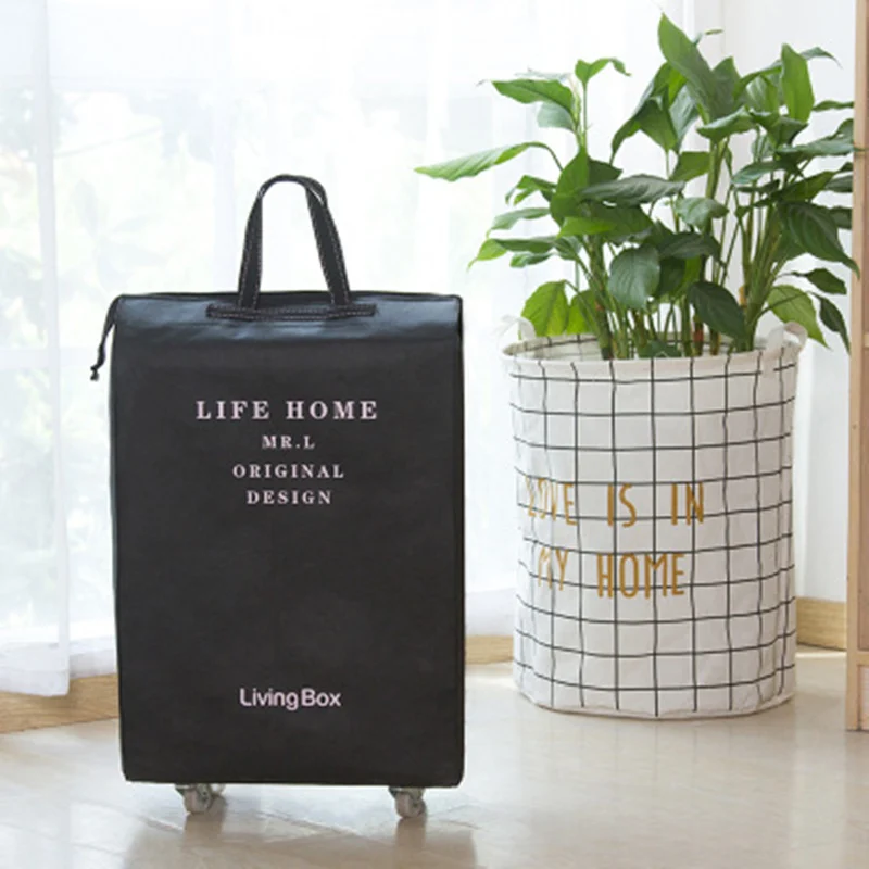 Женская и мужская дорожная сумка, складная дамская сумка для покупок, сумка на колесиках, переносная сумка для хранения - Цвет: Black edge K