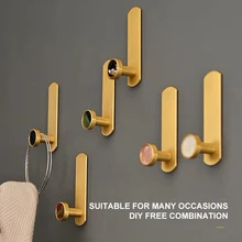 New Stainless Steel Self Adhesive Wall Coat Rack Golden Clothes Hook Stickable Door Back Hook Clothes Holder Home Accessories