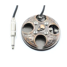 1 шт. Новое поступление ножной переключатель для тату Череп из нержавеющей стали педаль татуировки с клипса для кабеля татуировки машина