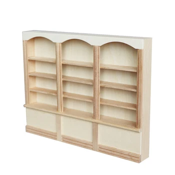

1:12 Doll Miniature Wooden Cabinet Kids Toy Doll Bookshelf Furniture Display Cabinet