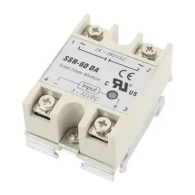 

SSR-60 DA Single Phase Solid State Relay Module DC To AC 3-32V 24-380V
