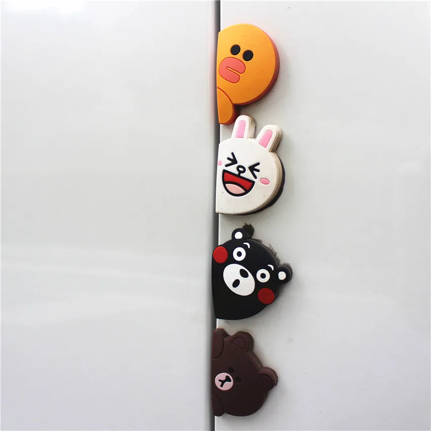 

1 Pair Cute Car Styling Bear Cartoon Door Edge Scratch Guard Protector Rubber Bumper Strip For BMW VW AUDI FORD TOYOTA HONDA KIA