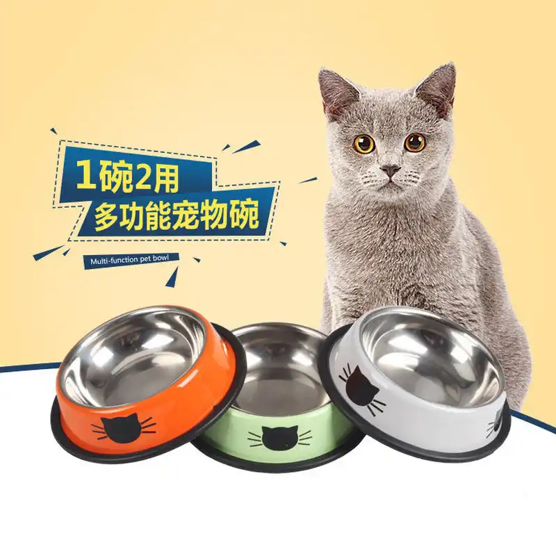1 Pièces Chien Chat Nourriture Bols En Acier Inoxydable