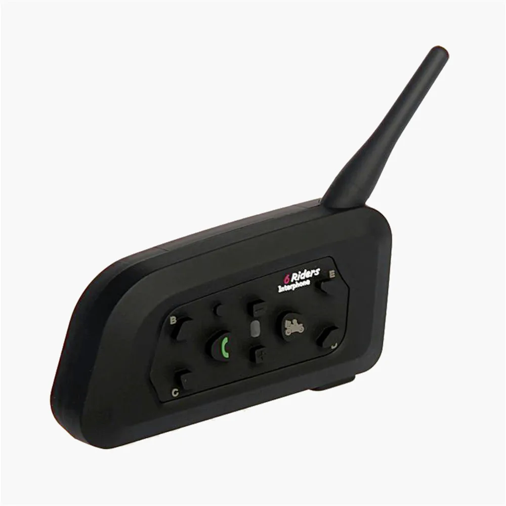 1PCS interphone V6 мотоцикл Bluetooth 3,0 1200 м шлем домофон полный дуплекс для 6 гонщиков BT беспроводной Motocicleta переговорные гарнитуры - Цвет: 1PCS interphone