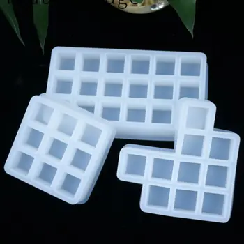 

Crystal Epoxy Resin Mold Square Checkered Lipstick Storage Box Casting Mould Handmade DIY Crafts Ornaments Making Tools