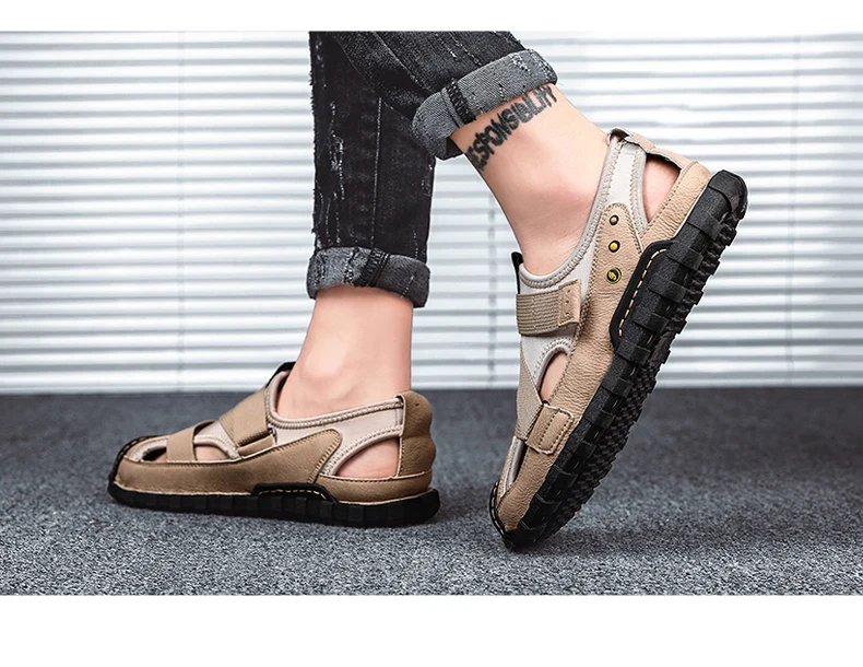 sandalias de cuero para homem sandalet homme