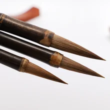 3 шт., кисть для письма, китайская Волчья шерсть, ручка-кисть для каллиграфии, для каллиграфии, рисования, ручная роспись, художественные, студенческие, канцелярские принадлежности