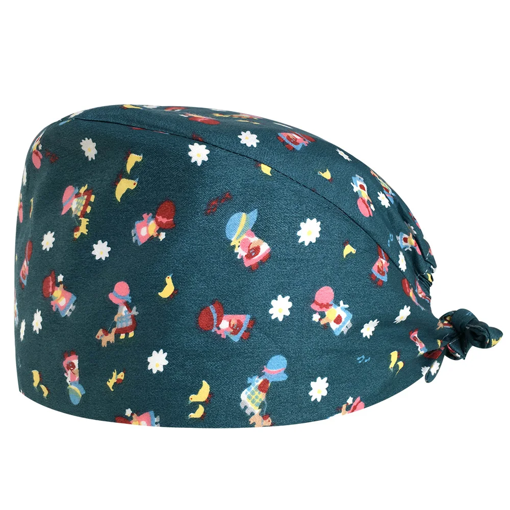Черные эластичные шапки с VIAOLI принтом, хлопок, хирургические шапки для мужчин и женщин, медицинские шапочки для больницы, поступление 081 - Цвет: hat