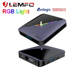 LEMFO RGB светильник ТВ приставка Android 9,0 A95X F3 4 Гб 64 ГБ 32 ГБ S905X3 Amlogic Wifi BT ТВ приставка YouTube 1080P 2G 16G медиаплеер