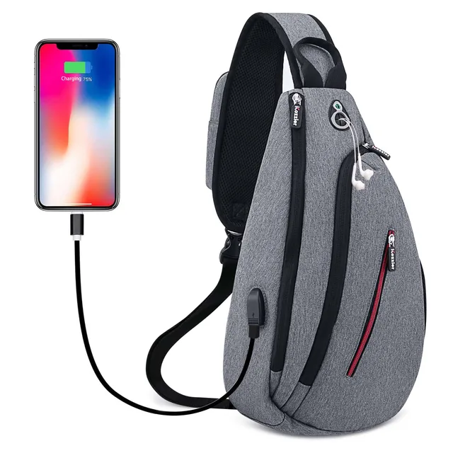 Plecak na ramię torba na klatkę piersiowa, iCozzier wodoodporne wielofunkcyjny torba na ramię Anti theft podróży sport z Port ładowania USB