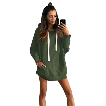 

Oversize Solid Color Autumn Sweatshirts Women Hooded Drawstring Ladies Long Sleeve Casual Pullover Clothes Sweatshirt