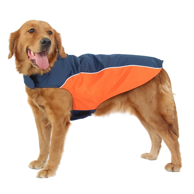 Водонепроницаемая одежда для больших собак, зимняя теплая куртка для больших собак, флисовый жилет с подкладкой для домашних животных, куртка, светоотражающий дизайн, одежда для собак