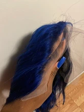 Malaika-peluca recta con corte Bob, pelucas de cabello humano con encaje frontal, 13x4, rojo y azul, brasileño, prearrancado, 180% Remy, pelucas de cabello humano