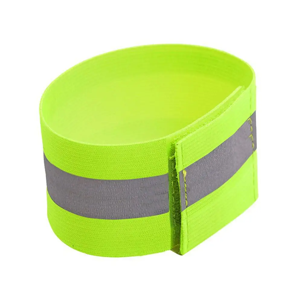 Artículo caliente Correa de seguridad reflectante para piernas y muñeca, brazalete luminoso verde fluorescente para ciclismo carrera nocturna y trotar aVjmqdXkx