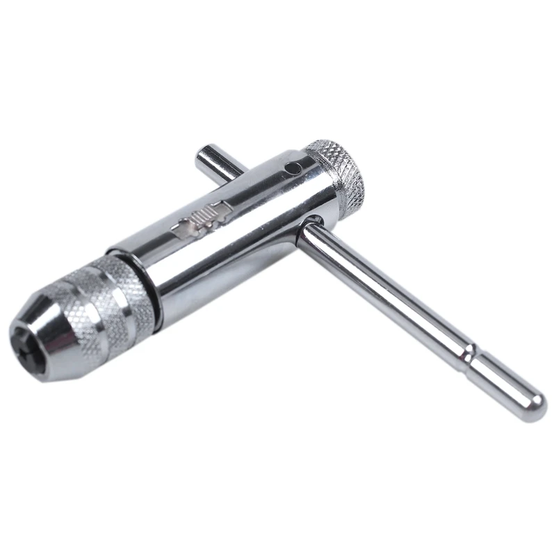 

M3-M8 Reversible T Bar Handle Ratchet Wrench Holder for Tap DIE Set Silver