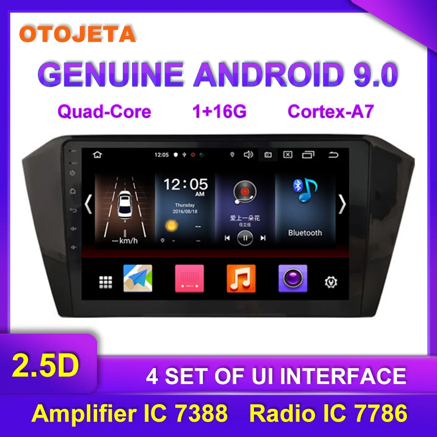 

Factory direct sale OTOJETA Android 9.0 Car Multimedia Radio For 2016 PASSAT B8 GPS bluetooth video tape recorder Navigation