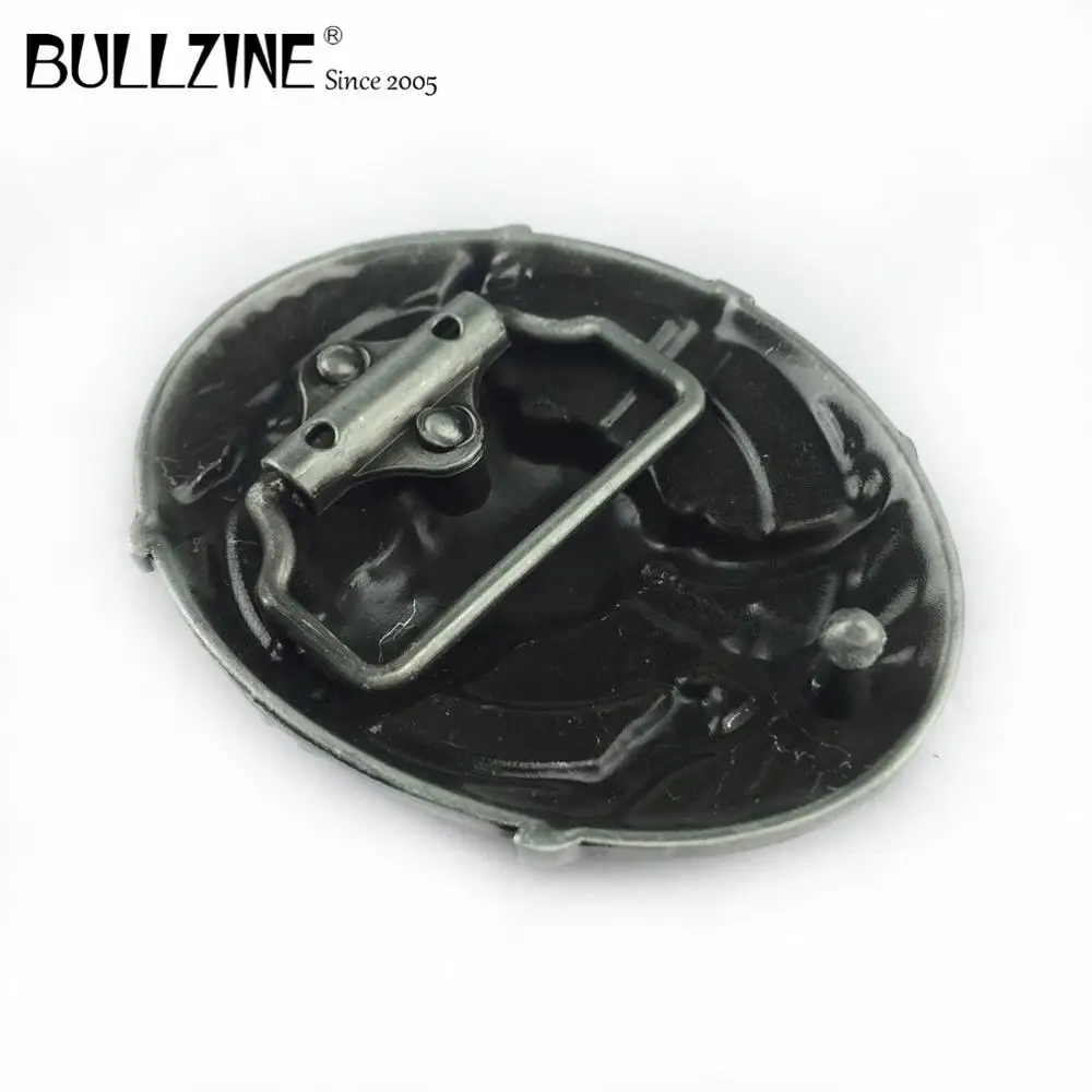 Bullzine цинковый сплав Черная эмалированная пряжка ремня с головой быка Оловянная
