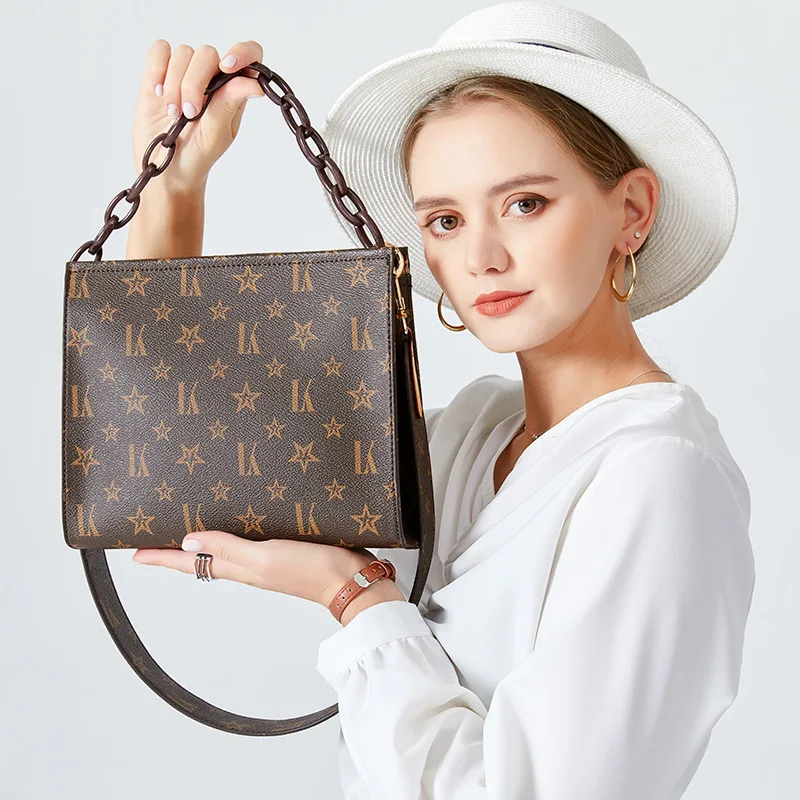 

Luxury Brand Women Crossbody Bags Elegant Thick Chain Fashion Design Shoulder Messenger Bag Lady Mini Tote Lipstick Handbags