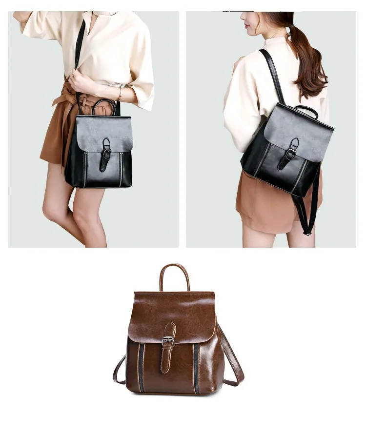 Рюкзаки mochila mujer модный рюкзак из восковой кожи рюкзаки для женщин