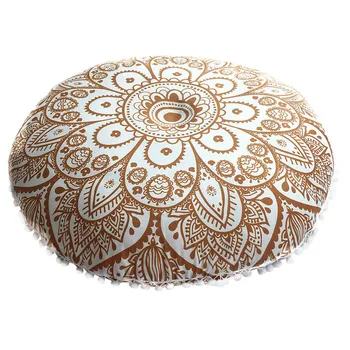 

Indian Mandala Round Floor Pillows Round Bohemian Cushion Pillows Cover Decorative Pillowcase Huge Case Подушки Для Декора#BL5