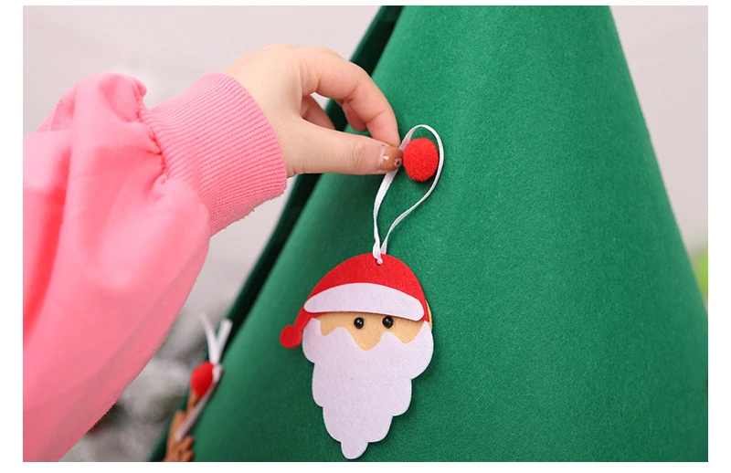 DIY войлочная Рождественская елка, новогодние подарки, детские игрушки, искусственное дерево, детская Рождественская вечеринка, двери, Настенные подвесные украшения для дома