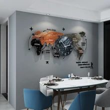 MEISD Large World Map Clock Creative Modern Design Wall Watch World Quartz Silent Living Room Oversized Horloge Free Shipping