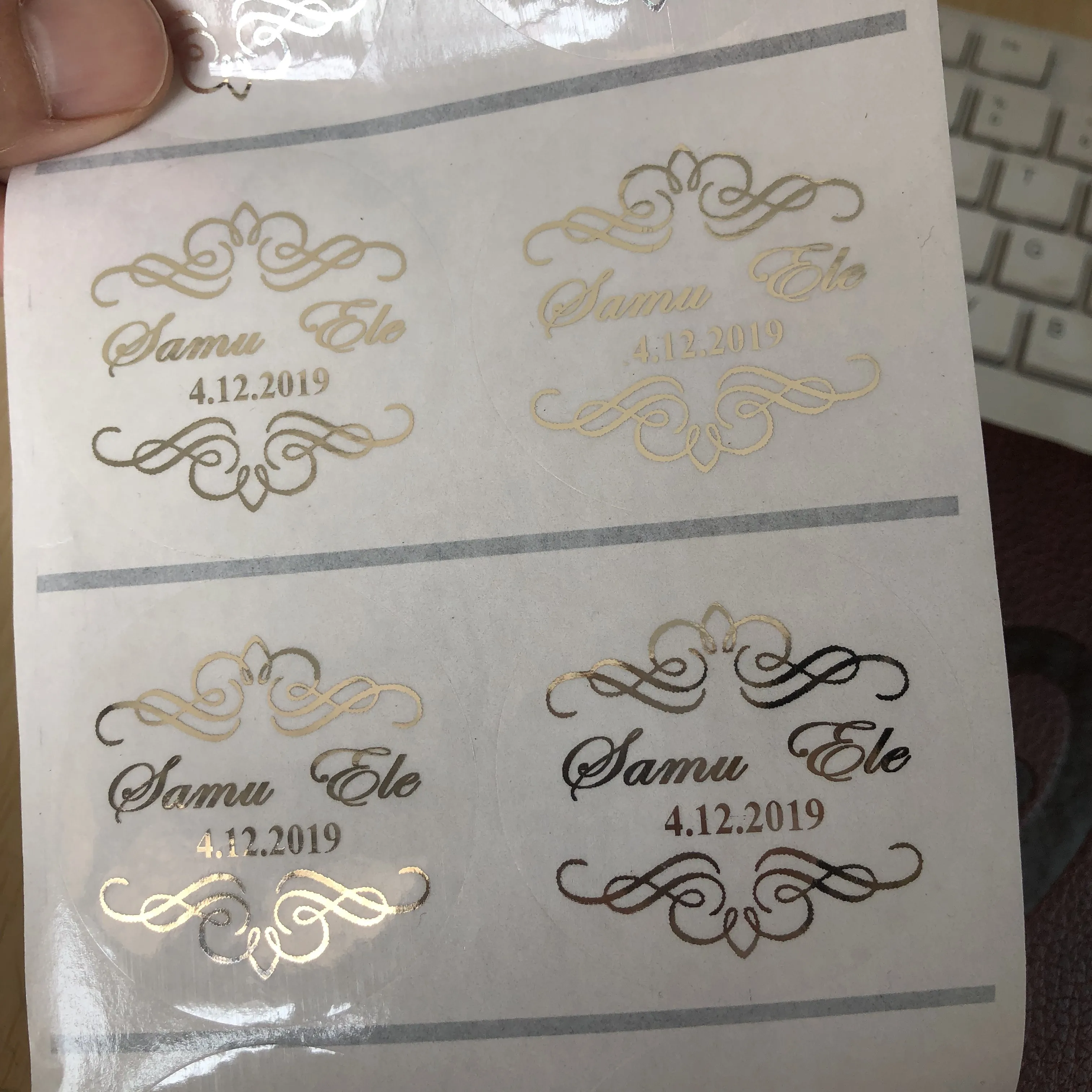 90 Damask Wedding Personalised Clear Bomboniere Envelope Sticker Seals Labels