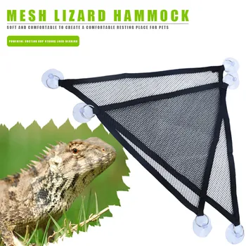 

2pcs Hammock Reptile Resting Hanging Bed Accessories Mesh Ventilate Animals Habitat Terrarium Suction Cup Fixed Hammock