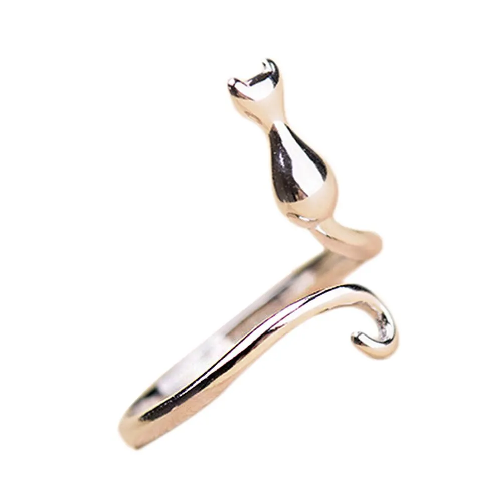 Charm  Luxury  Available Novelty  Casual Modern High Quality  Opening cat Ring New Magic Individual Style Trend