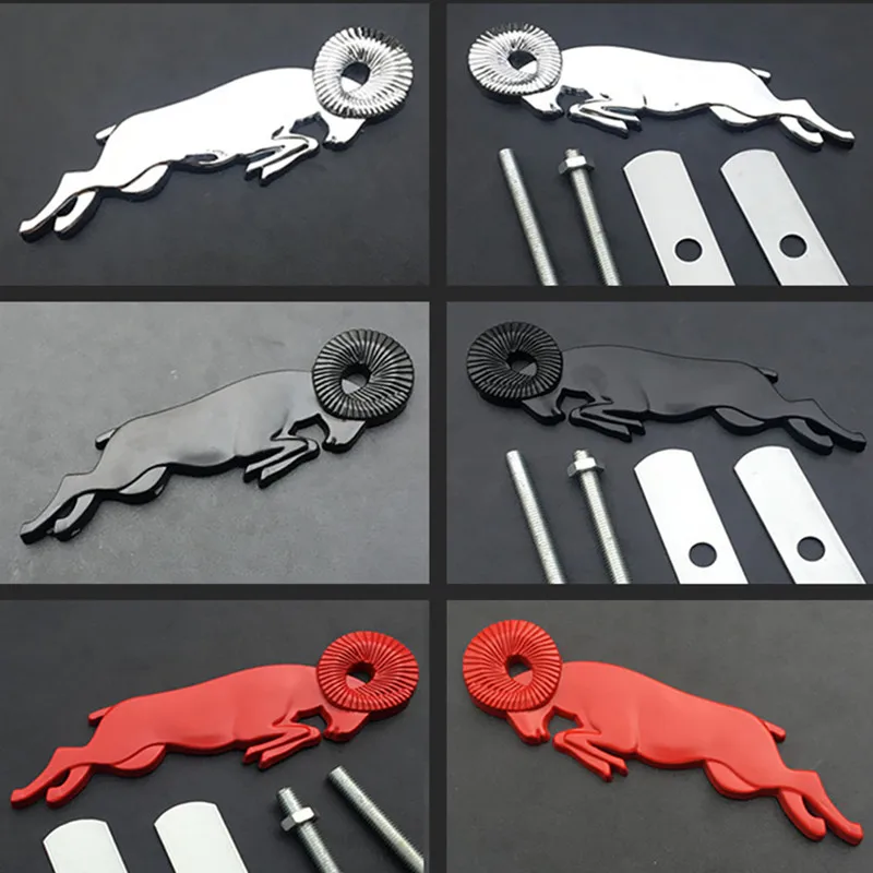 

3D Metal Antelope Front Grille Chrome Emblem Sticker for Jeep Wrangler Renegade Compass Grill Badge Decals Exterior Accessories