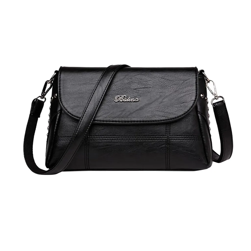 

Women's Fashion Shoulder Bag Solid Color Messenger Bag Mummy Bag Wild Handbag PU Leather Bag #T1G