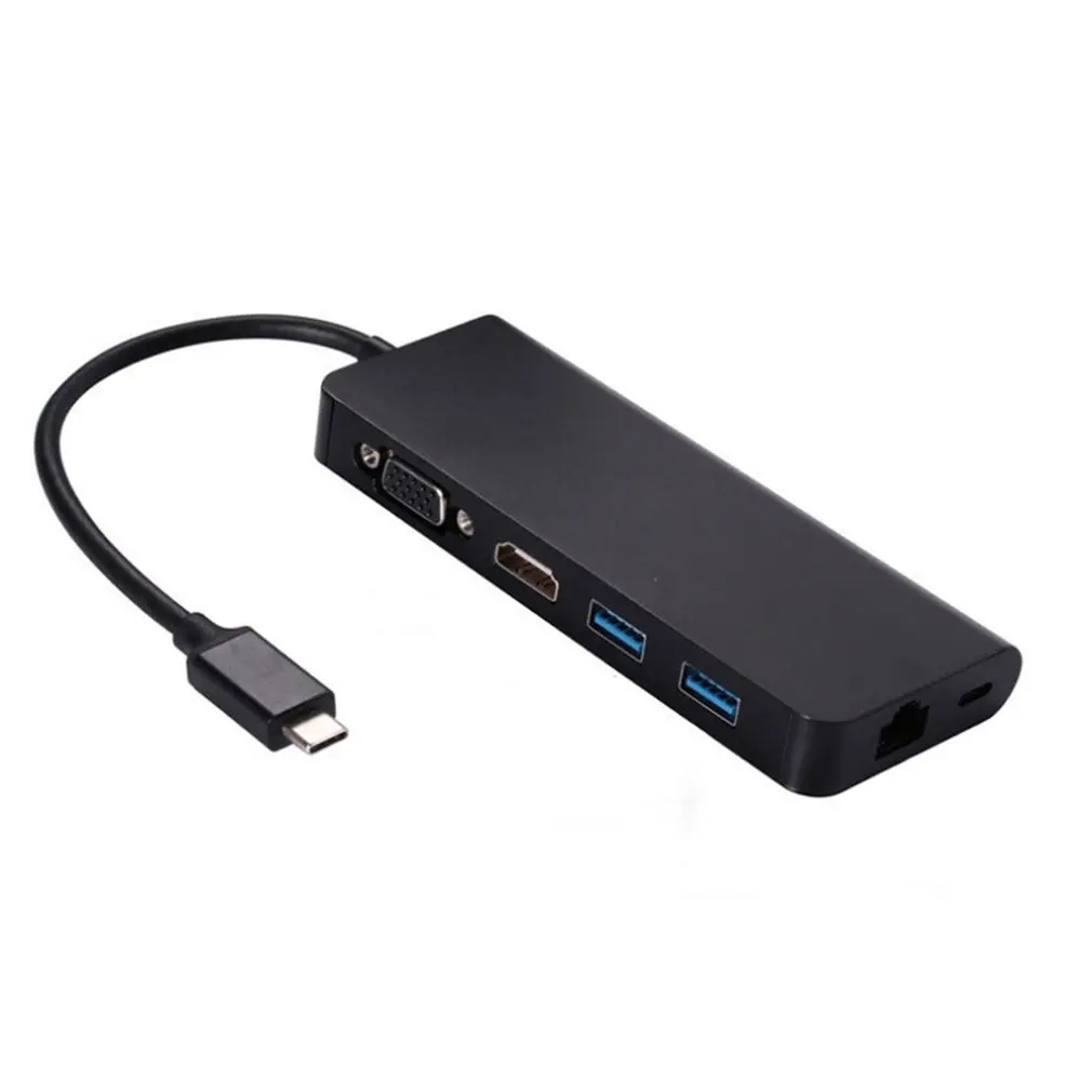 

6 In1 Thunderbolt 3 Usb-C To Gigabit Ethernet Adapter Hdmi 4K Vga Usb3.0 Hub Pd Multifunction Usb3.0 Hub