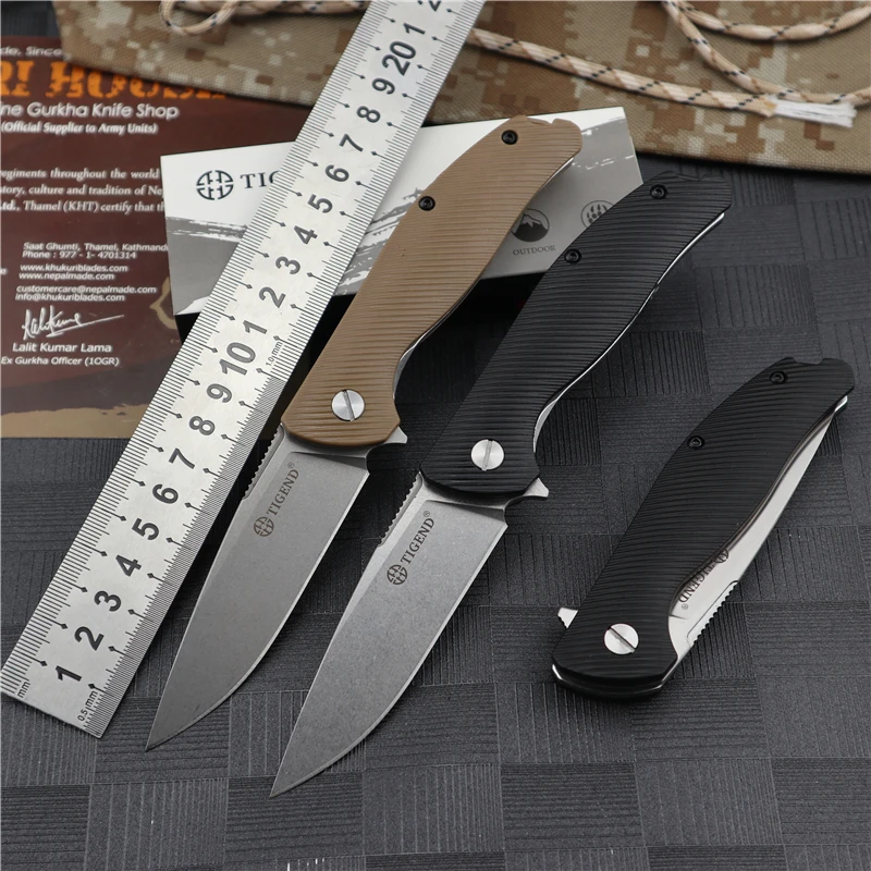 

TIGEND Folding Knife Tactical Hunting Survival Pocket Flipper Knives Combat Camping EDC Tools With Ball Bearing utility knife