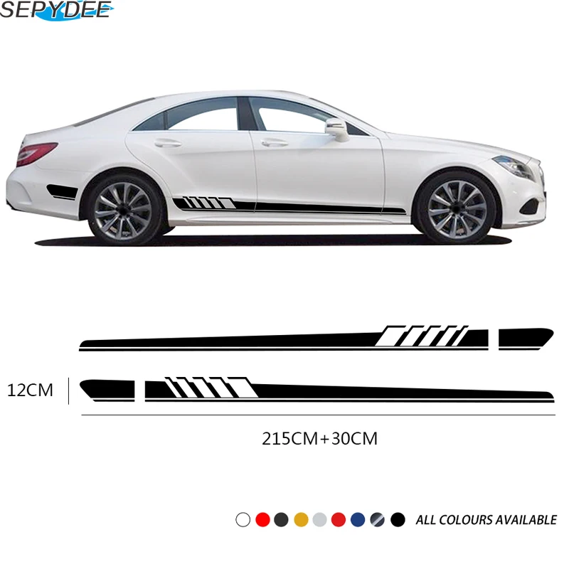 2Pcs Car Stickers Door Side Stripe Decals for Mercedes Benz W205 W204 ...