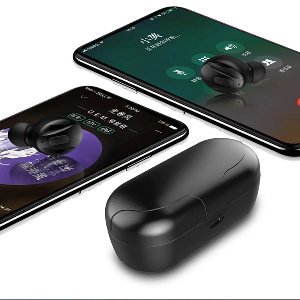 Bluetooth V5 0 Headset Wireless Smart Earphone HD Stereo Eabuds Sport Charging Case Mini For iPhone XS Samsung Portable Binaural