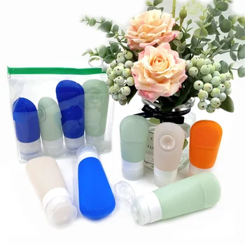 

2020 1pc 60ml 90ml Portable Silicone Refillable Bottle Empty Travel Packing Press For Lotion Shampoo Cosmetic Squeeze Containers
