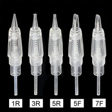 100 шт стерилизованная Татуировка игла 1R 3R для тату машины микроблейдинг ручка татуаж брови губы Перманентный макияж чернильные картриджи