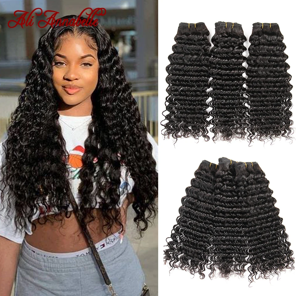 Flash Sale Deep-Wave-Bundles Remy-Hair Ali Annabelle 100%Human-Hair-Bundles Peruvian Weave Deals DdG3167Y0