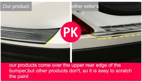

Fit For 16-2018 Toyota RAV4 Steel OUTER Rear Bumper Protector Cover Trim Silver