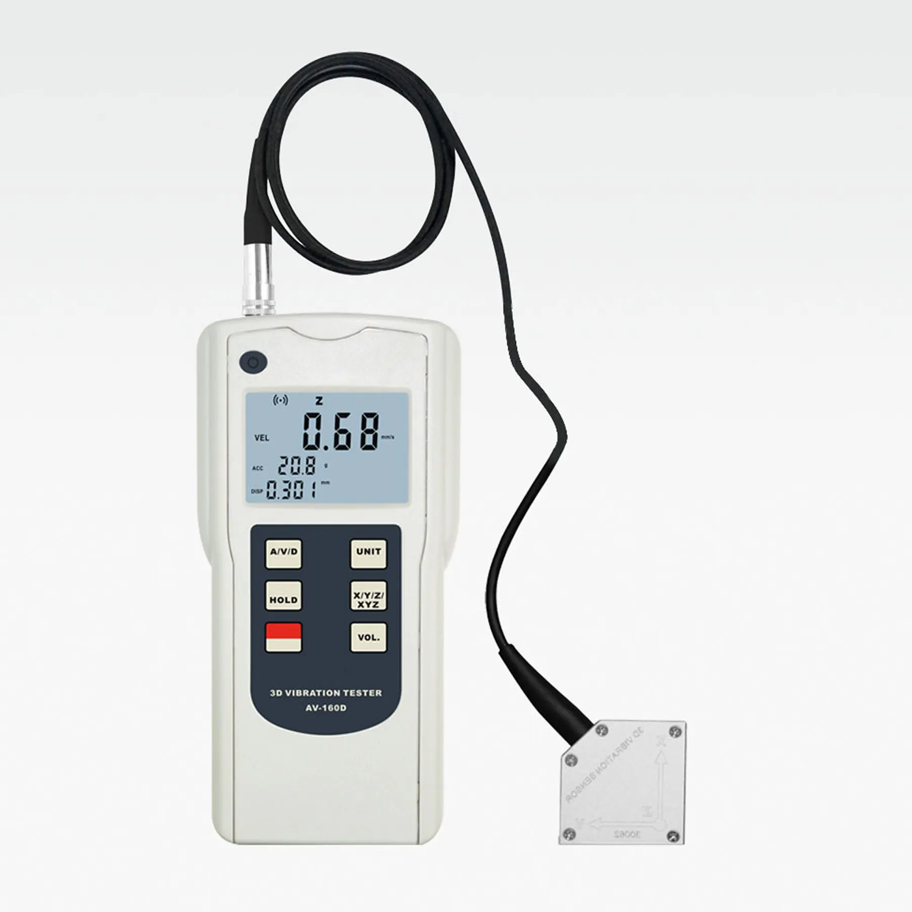 New Digital 3D Vibration Tester AV-160D Meter Gauge 3-Axis Piezoelectric accelerometer Vibration Sensor vibration analyzer